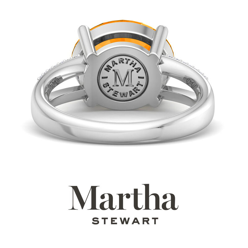 Martha Stewart 4 1/2ctw. Oval Citrine & Lab Grown Diamond Ring In Sterling Silver image number null